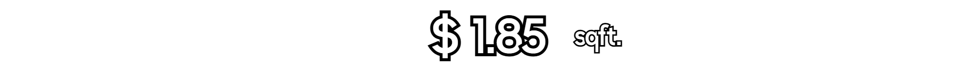 Bold promotional graphic displaying "$1.85 sqft." in white text on a black background, highlighting affordable laminate flooring pricing at Floor Fashions in Saint John, NB