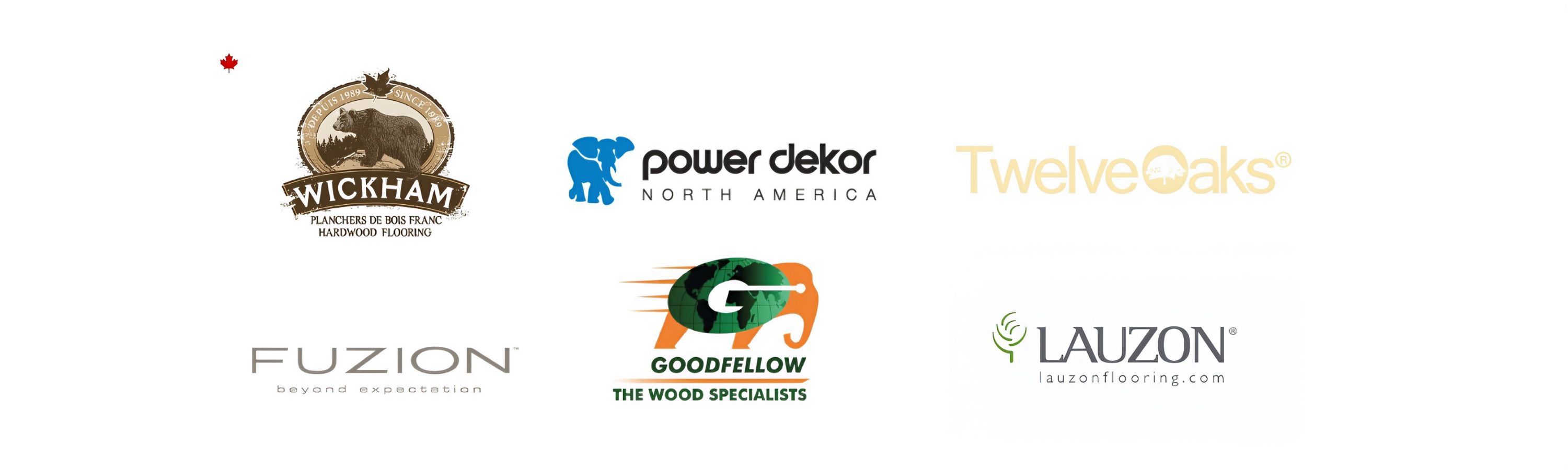 Logos of industry leading hardwood suppliers to Floor Fashions in Saint John, NB